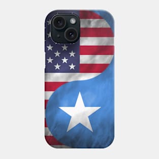 USA and Somalia Dual Flag Yin Yang Combination Phone Case