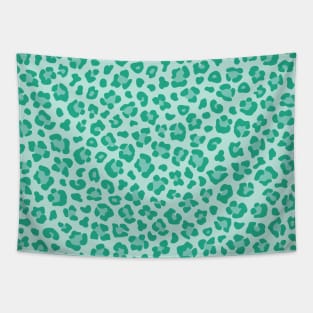 Green Leopard Print Tapestry