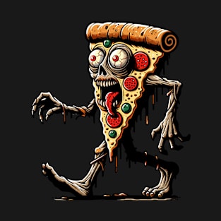 zombie pizza slice scary pizza foodie T-Shirt