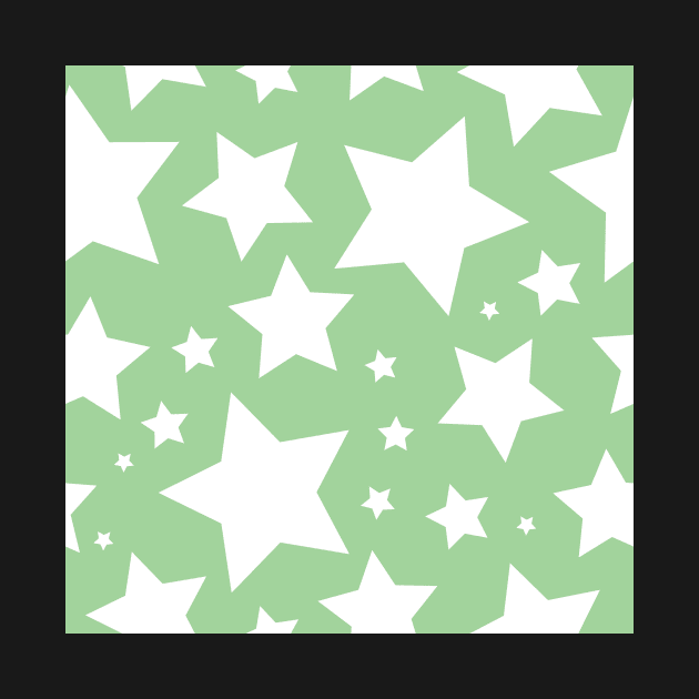 White star print on light green by bettyretro