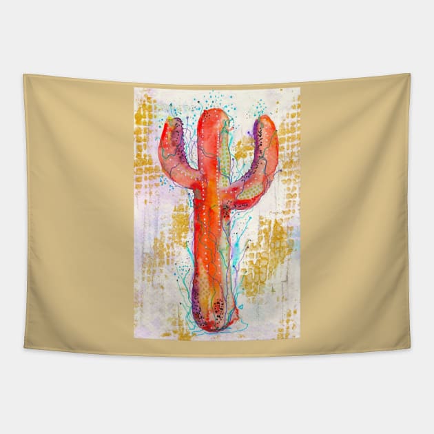 Electric Cactus Tapestry by Tstafford