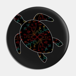 Floral Gradient turtle Pin