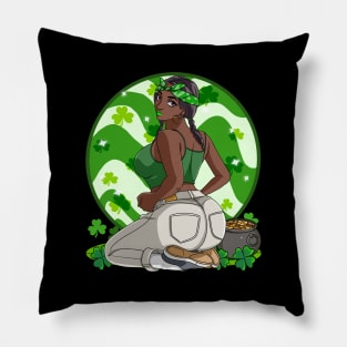 African American Leprechaun St. Patricks Day Pillow