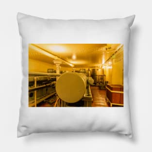 Inside a Battleship  Engine Room Pillow