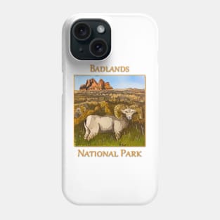 Badlands National Park with Bighorn Sheep Phone Case