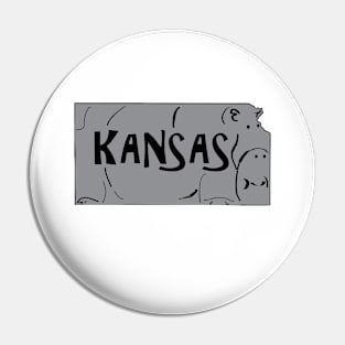 A funny map of Kansas Pin