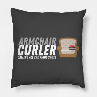 Curling - Armchair Curler - White Text Pillow