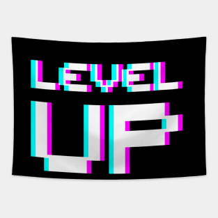 Level Up - bold White Tapestry