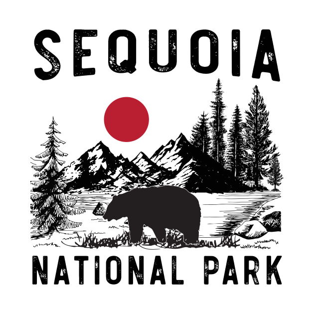 Discover Vintage Sequoia National Park California Black Bear Souvenir - Sequoia - T-Shirt