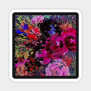 Dark and bright floral print Magnet