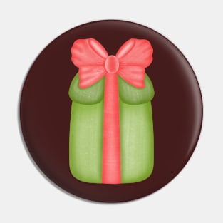 Cute green gift box Pin