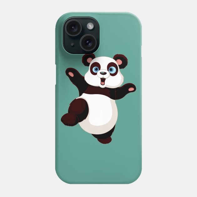 High Kicking Panda bear cartoon Phone Case by pickledpossums