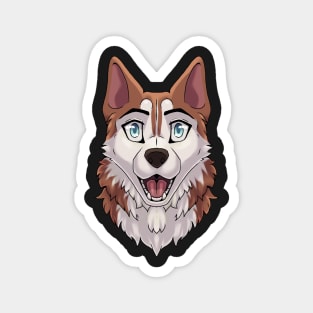 Shocked Surprised Expression Red Husky Dog Magnet