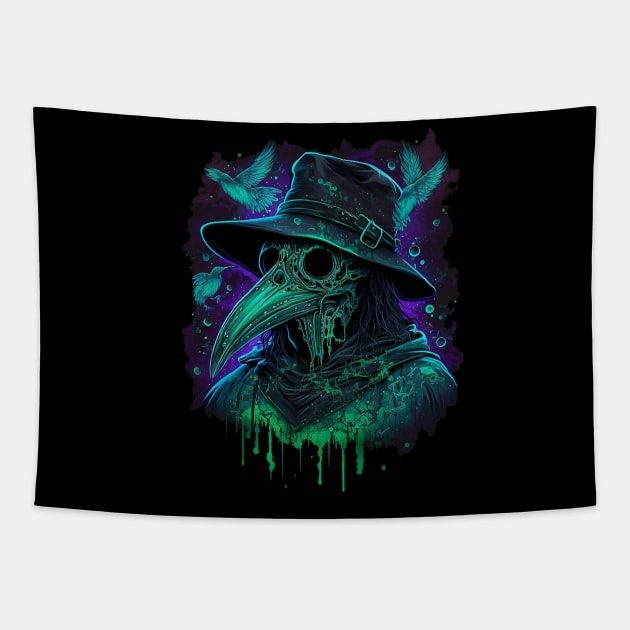 Trippy Plague Doctor 2 Tapestry by ElectricMint