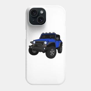 Blue Jeep Wrangler Illustration Phone Case