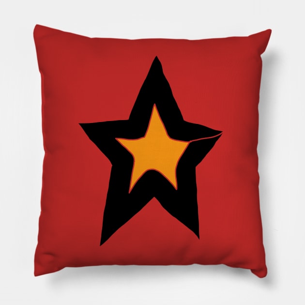 Cracked Gold Star Pillow by ellenhenryart