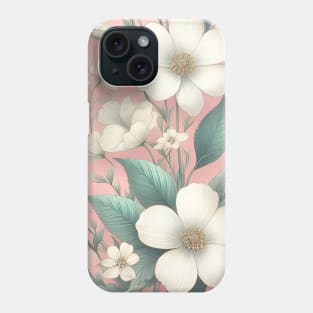 White Flowers Phone Case