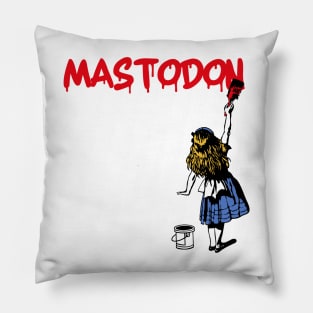 mastodon and red girl Pillow