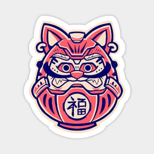 Angry Daruma Cat Magnet