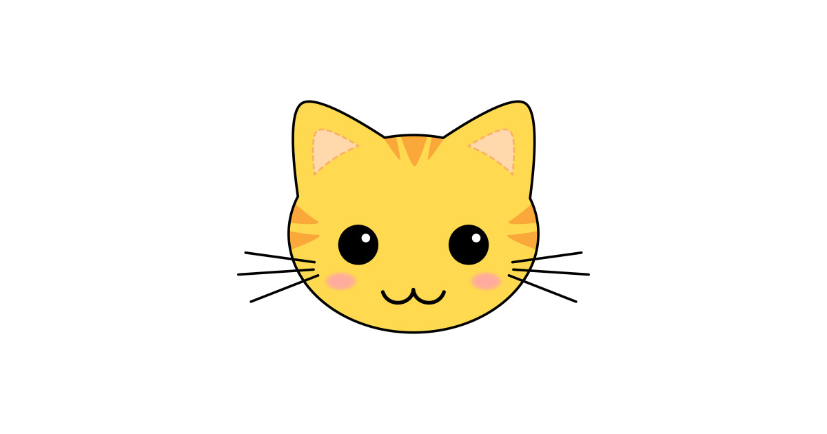 cute yellow kawaii tabby cat kawaii cat sticker teepublic