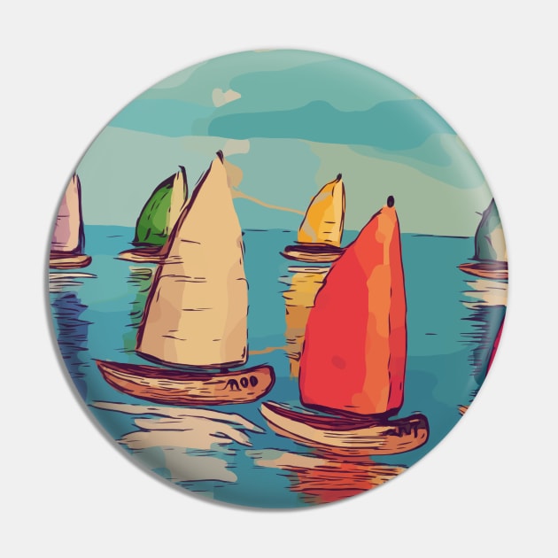 Sailboat illustration Pin by WelshDesigns