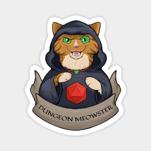 Dungeon Meowster Tabby Cat Magnet by DnDoggos