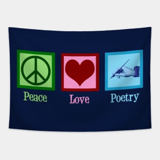 Peace Love Poetry Tapestry
