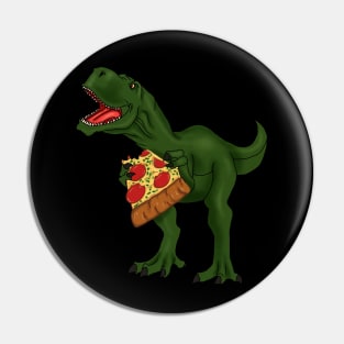T-rex Dinosaur Eating Pizza Pin