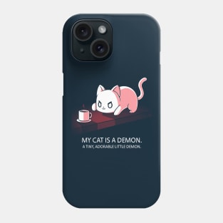 First Coffee! Cute Funny Cat Kitten Coffee Lover Sarcastic Humor Quote animal Lover Artwork Phone Case