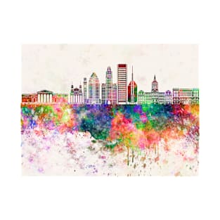 Baltimore V2 skyline in watercolor background T-Shirt