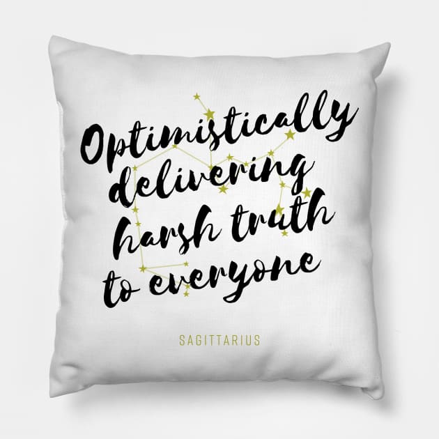 Sagittarius Zodiac Funny Pillow by StarSignPrints