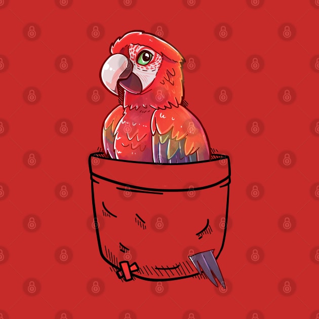 Pocket Cute Red Parrot by TechraPockets