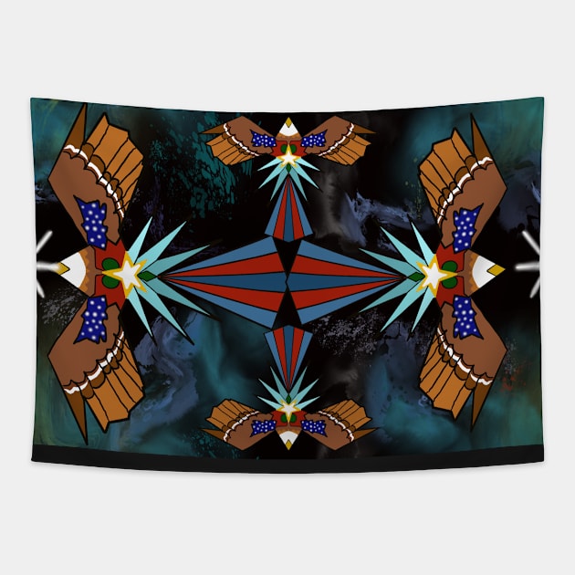 Kaleidoscope Freedom eagle Tapestry by Salzanos