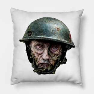 Zombie Nazi Head, WW2 zombie soldier Pillow