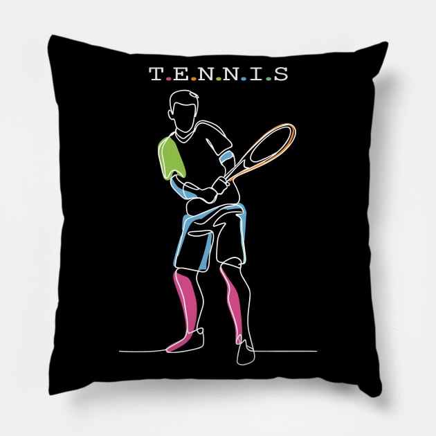 Tennis Sport Pillow by Fashioned by You, Created by Me A.zed