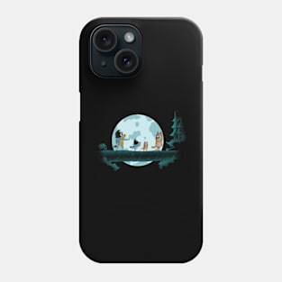 bluey walk in moon Phone Case