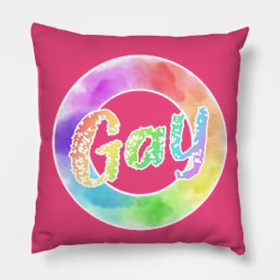 Candy-Toned Gay Watercolour Pillow