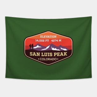 San Luis Peak Colorado - 14ers Mountain Climbing Badge Tapestry