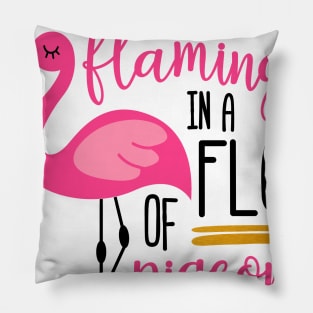 Be A flamingo in A Flock Of Pigeons Tee Pillow