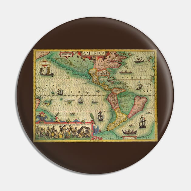 Antique Old World Map of the Americas by Jodocus Hondius Pin by MasterpieceCafe