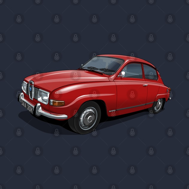 1971 Saab 96 saloon in solar red by candcretro