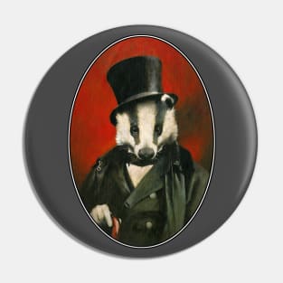 Victorian Badger oval design Pin