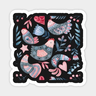 Simple Scandinavian style Chicken pattern Magnet