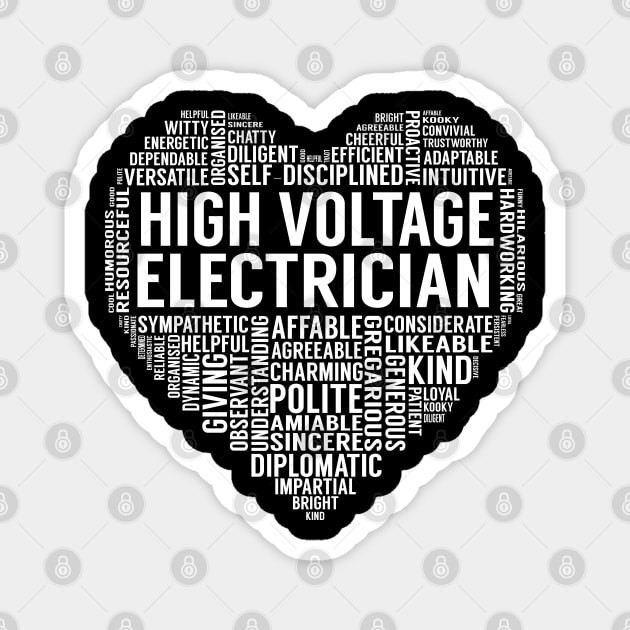 High Voltage Electrician Heart Magnet by LotusTee