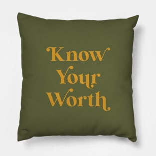 Know Your Worth - Mustard Pillow