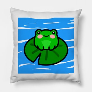 Cute Frog in The Pond Pillow