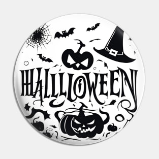 Happy Halloween typography poster with handwritten calligraphy text illustration Pin