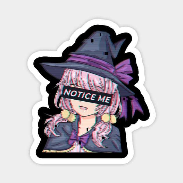 Notice Me - Japanese Chibi Anime Witchcraft Gift Magnet by biNutz