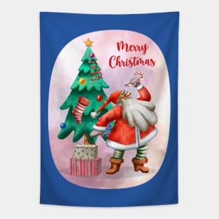 Santa is ready to share Christmas gifts Tapestry