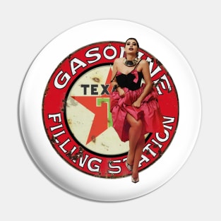 Vintage Texaco Gasoline Filling Station Sign - Pinup Girl Pin